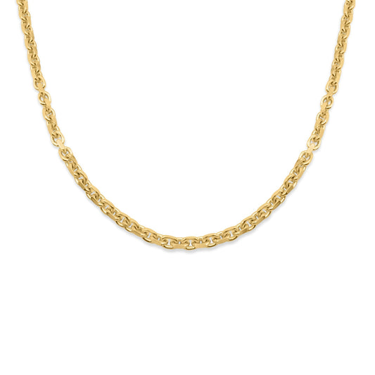 14K Yellow Solid Gold Cable Anchor Link Chain 3.25mm