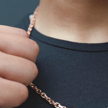 14K Yellow Solid Gold Cable Anchor Link Chain 4.56mm