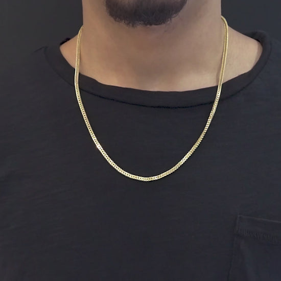 10K Yellow Gold Hollow Franco Chain 2.5mm