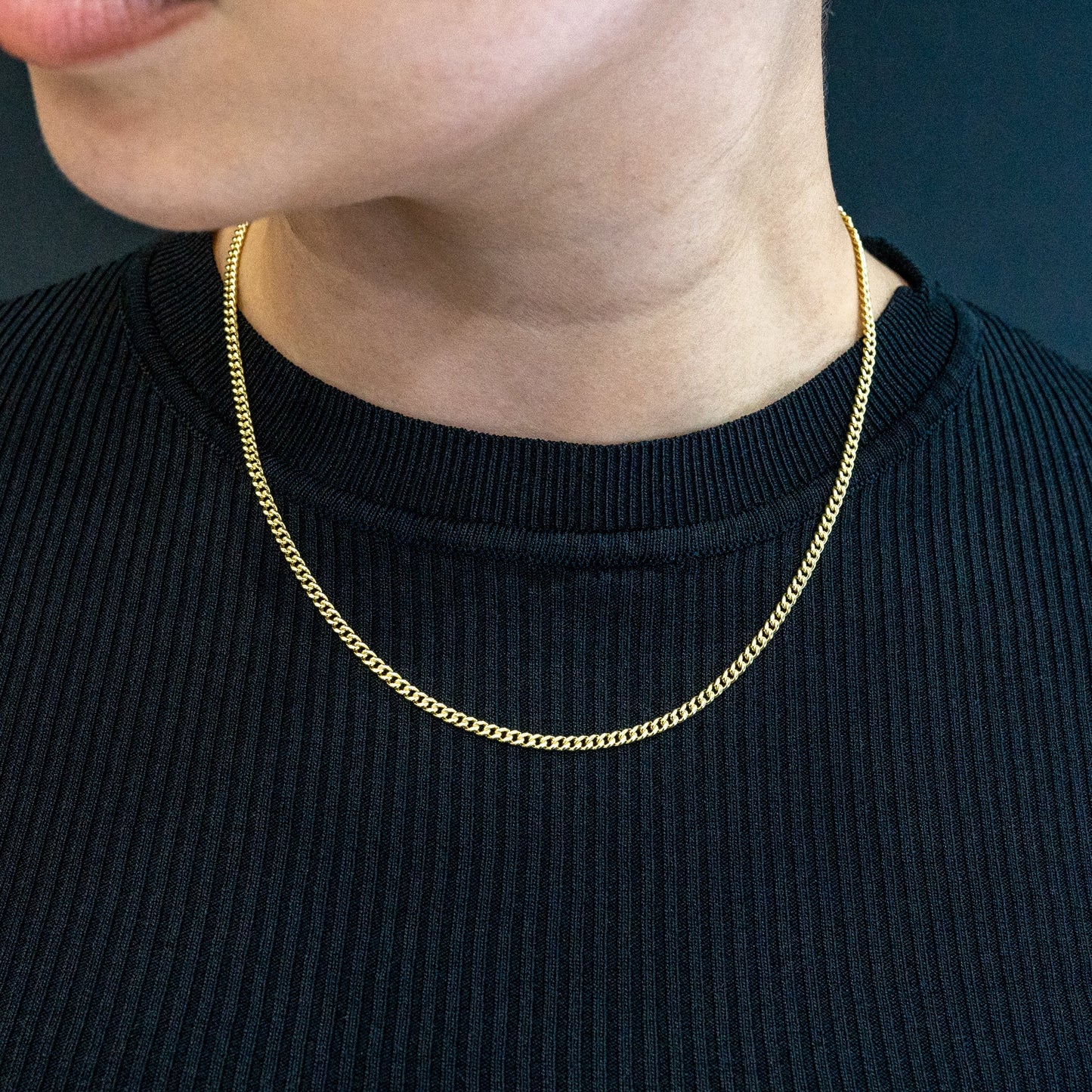 10k Solid Gold Cuban Link Chain 3mm