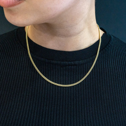 10k Solid Gold Cuban Link Chain 3mm