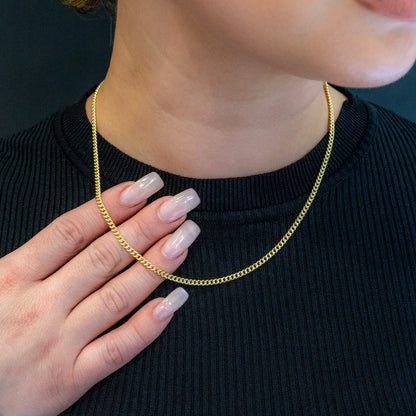10k Solid Gold Cuban Link Chain 3mm