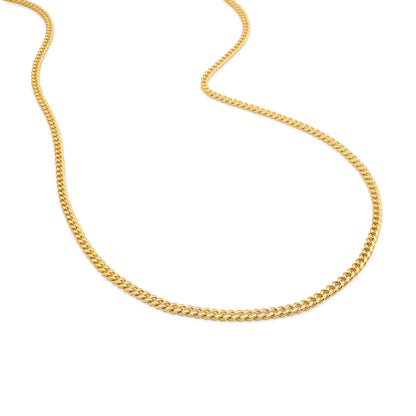 14k Solid Yellow Gold Cuban Link Chain 3mm