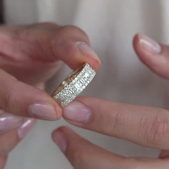 14k Yellow Gold Diamond Band Ring 3.07 ctw