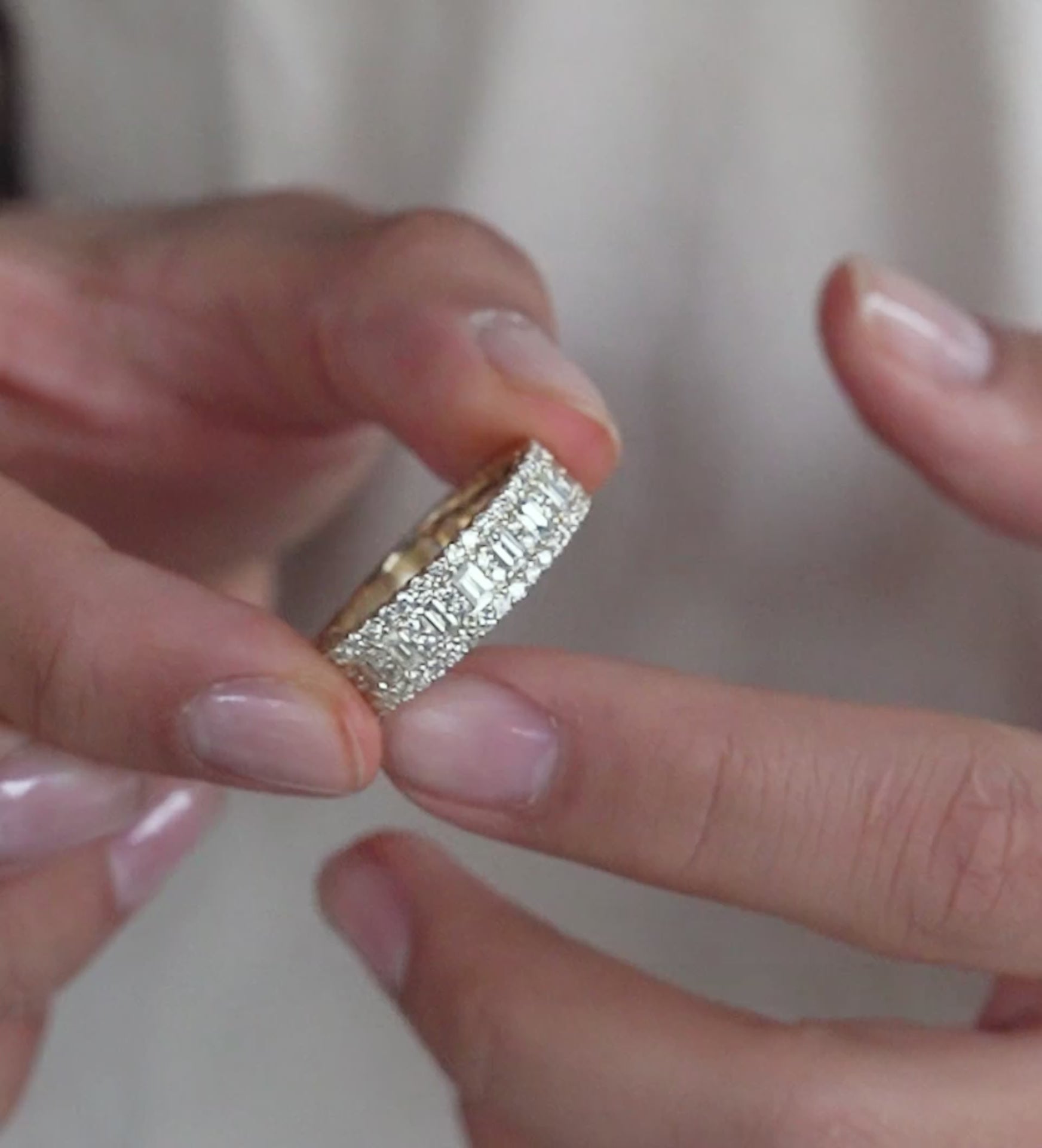 14k Yellow Gold Diamond Band Ring 3.07 ctw