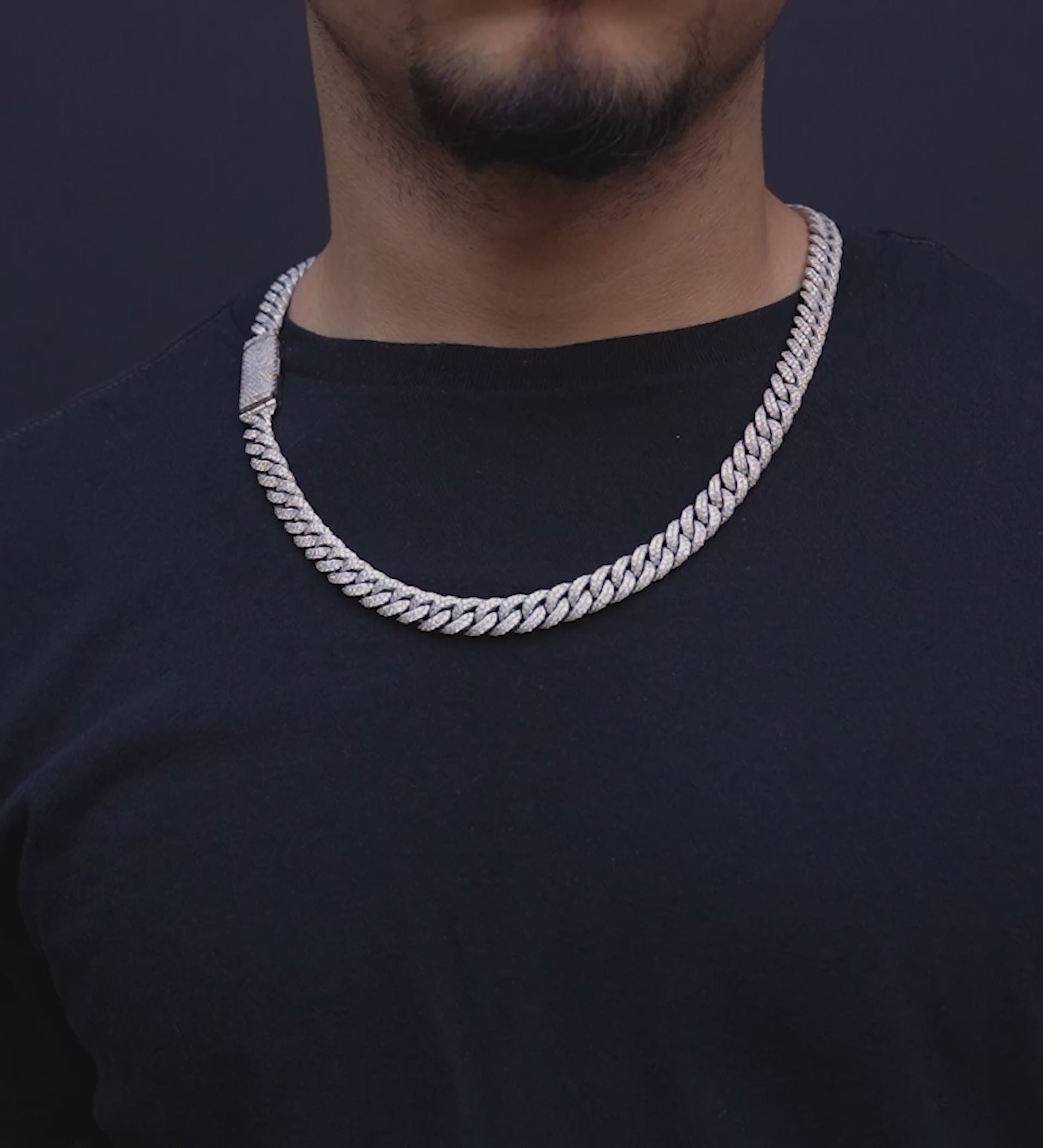 10k White Gold Diamond Cuban Chain 10mm 23 CTW