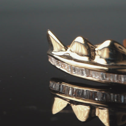 14K Yellow Gold Baguette Row (Top) Grillz