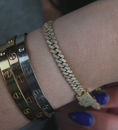 10K Yellow Gold Diamond Cuban Link Bracelet 6mm 2.59ctw