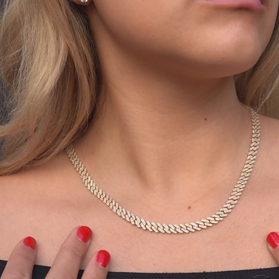 10K Yellow Gold Diamond Cuban Chain 7mm 5.87 ctw