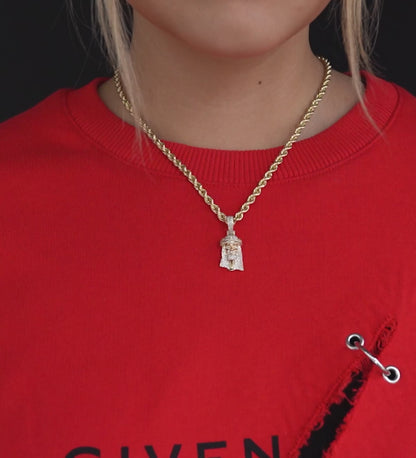 14K Rose Gold Jesus Diamond Pendant 0.60 ctw