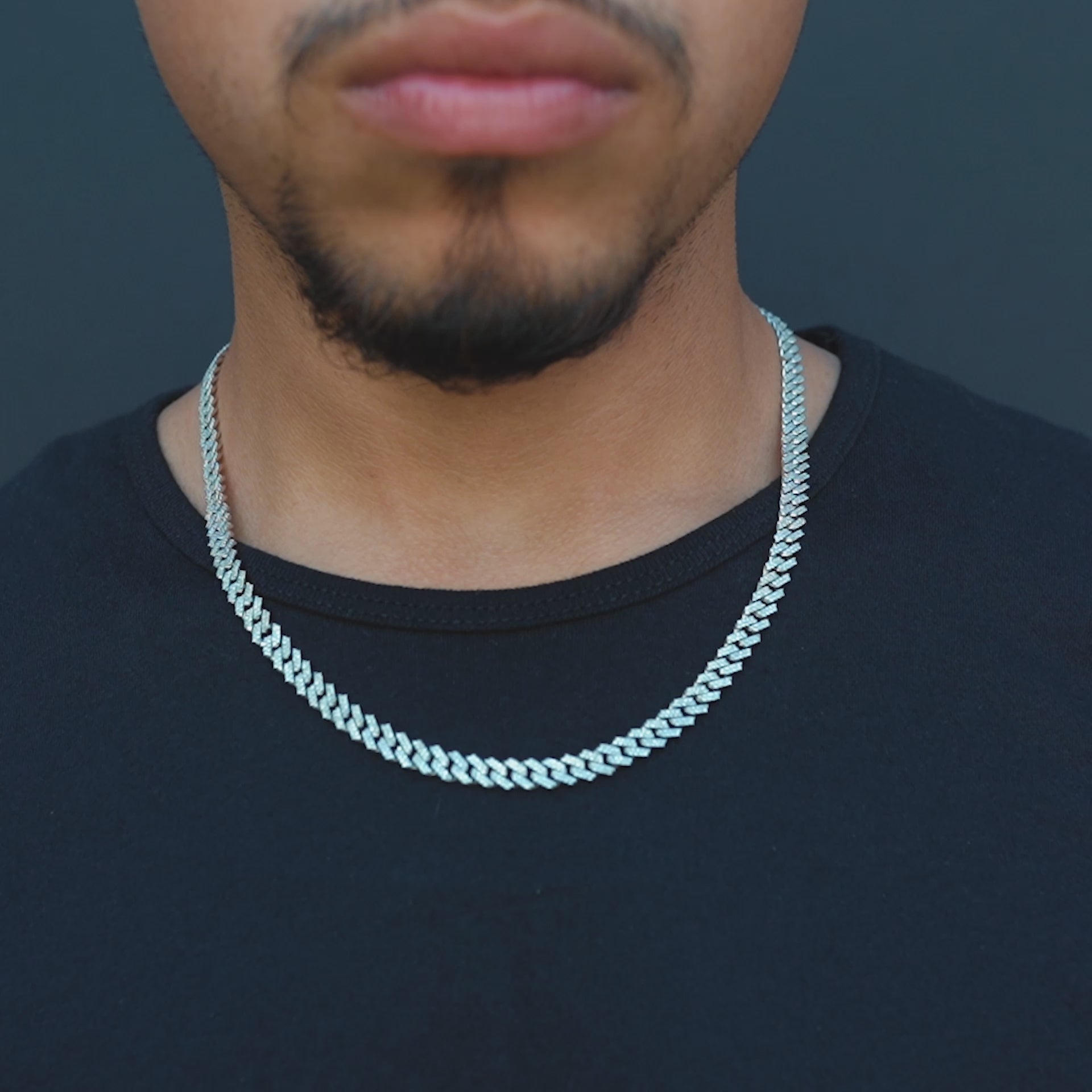 10K Solid Diamond White Gold Cuban Chain 6mm 4.79Ctw