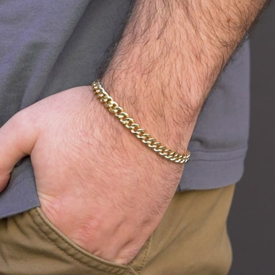 14K Hollow Yellow Gold Miami Cuban Link Bracelet 6mm