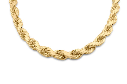 10K Yellow Gold Solid Rope Chain 6.5mm