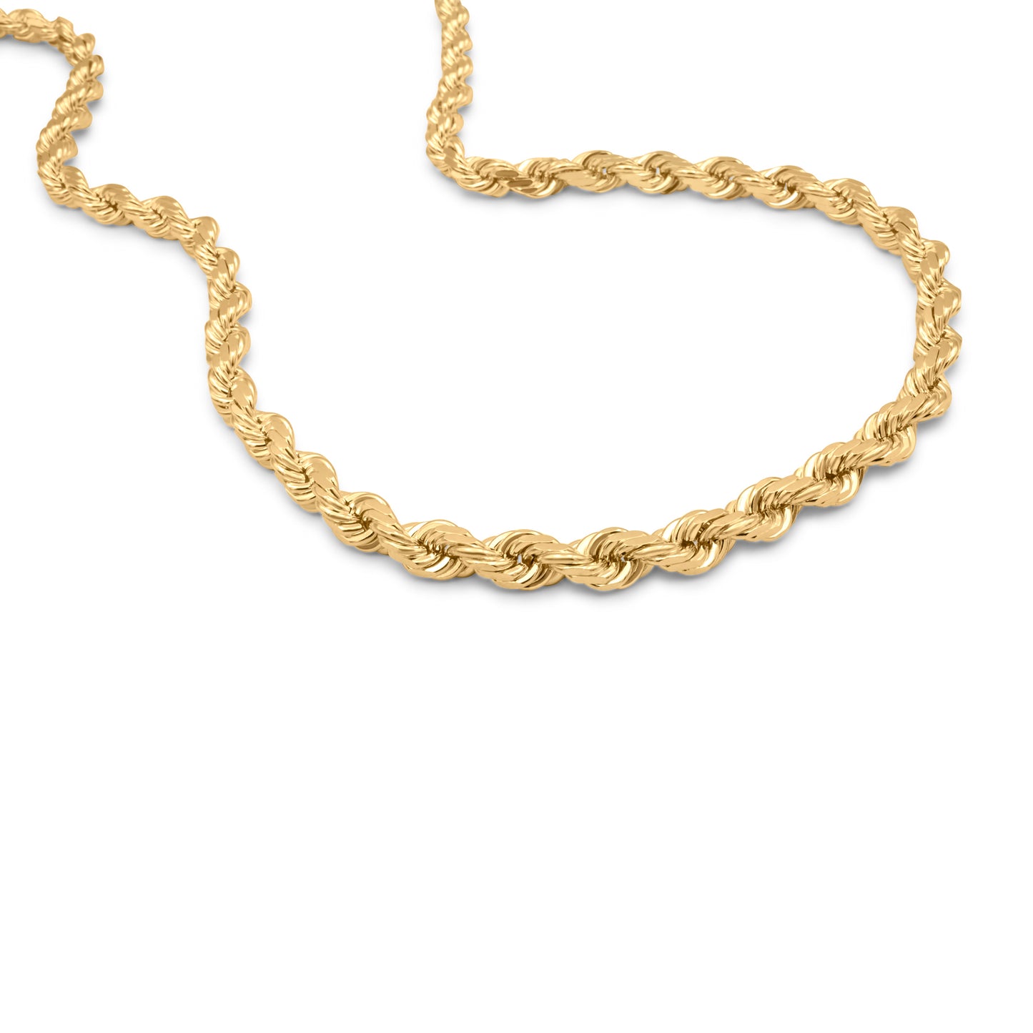 10K Solid Gold Rope Chain 6.5mm