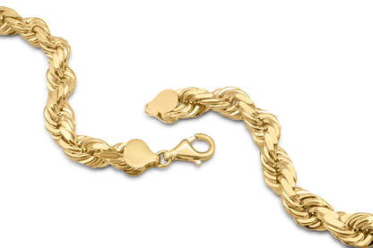10K Solid Gold Rope Chain 6.5mm