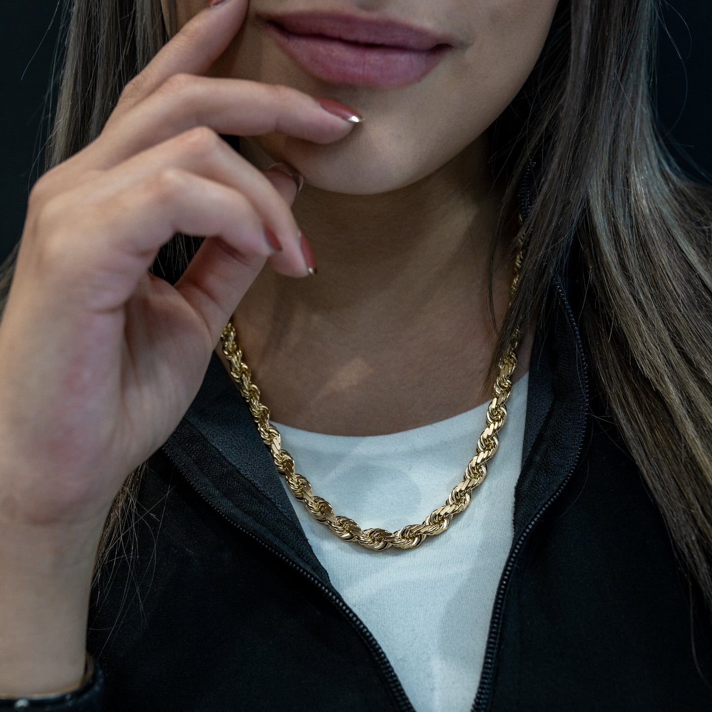 10K Solid Gold Rope Chain 6.5mm