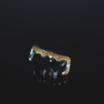 14K Yellow Gold Yellow Diamond Teeth Outline (Bottom) Grillz