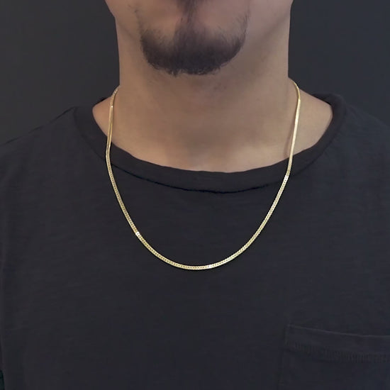 14K Yellow Gold Hollow Franco Chain 2mm