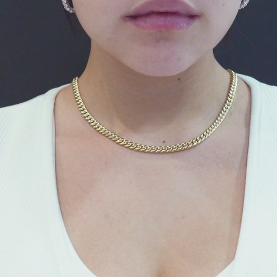 10K Hollow White Gold Cuban Chain 6mm