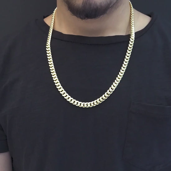 10K Hollow Rose Gold Cuban Chain 7.5mm