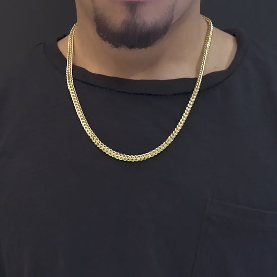 14K Yellow Gold Hollow Franco Chain 4.5mm