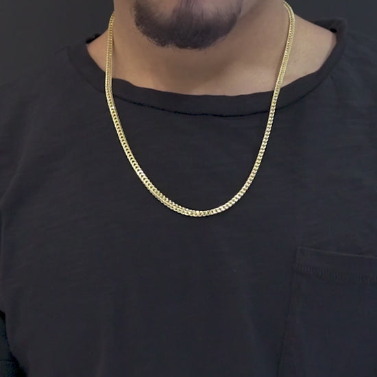 14K Yellow Gold Hollow Franco Chain 3.5mm