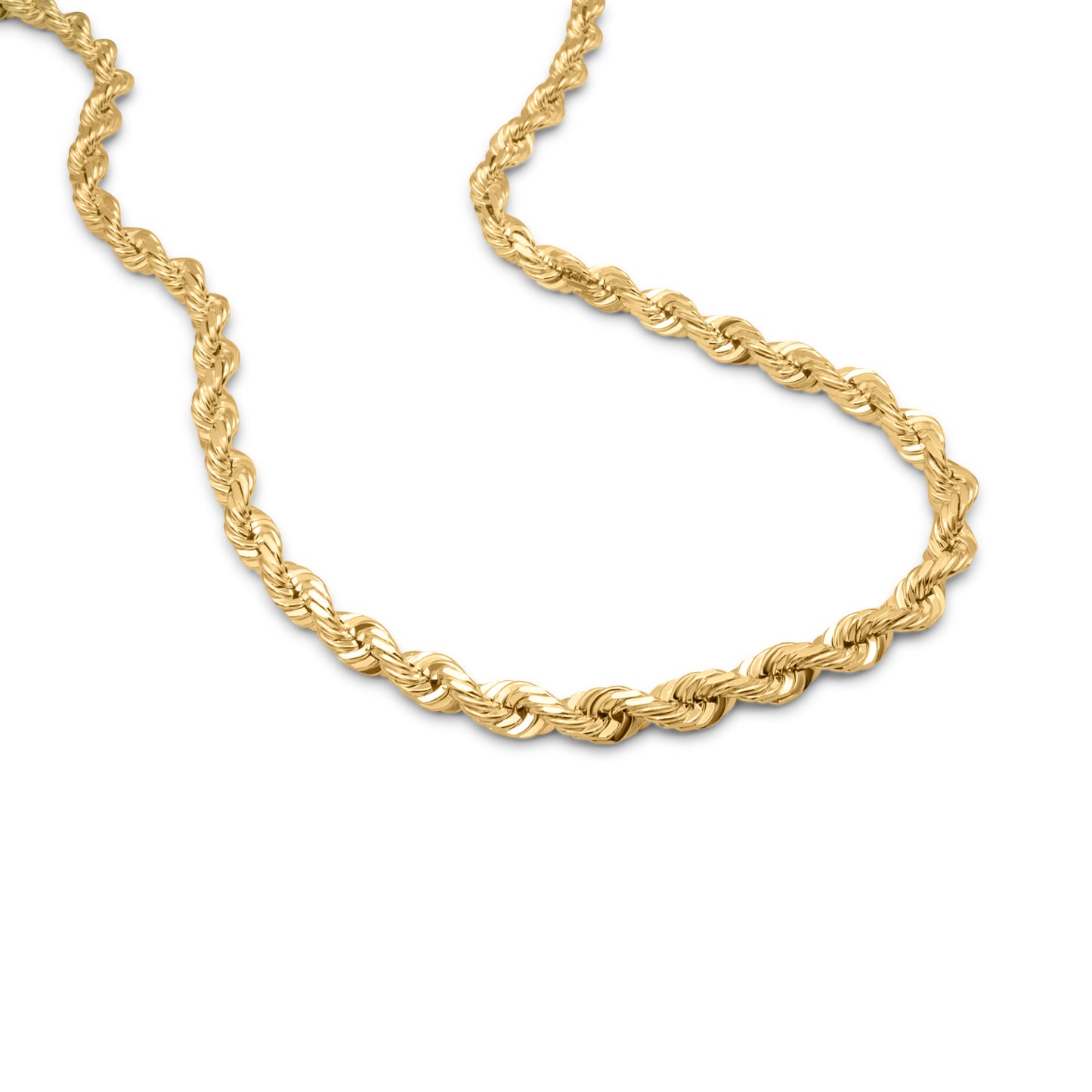 10K Solid Gold Rope Chain 7mm
