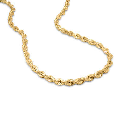 10K Solid Gold Rope Chain 7mm