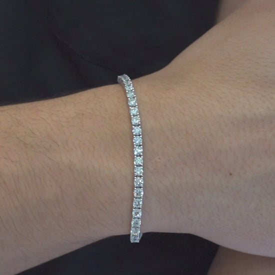 14k White Gold Diamond Tennis Bracelet 6.92 ctw