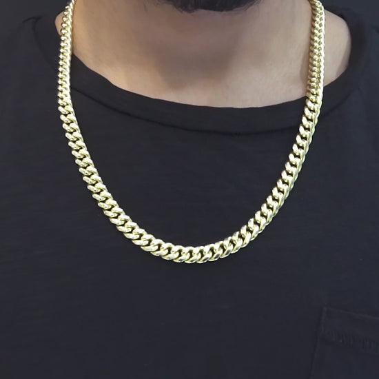 10K Hollow Rose Gold Cuban Chain 8.5mm