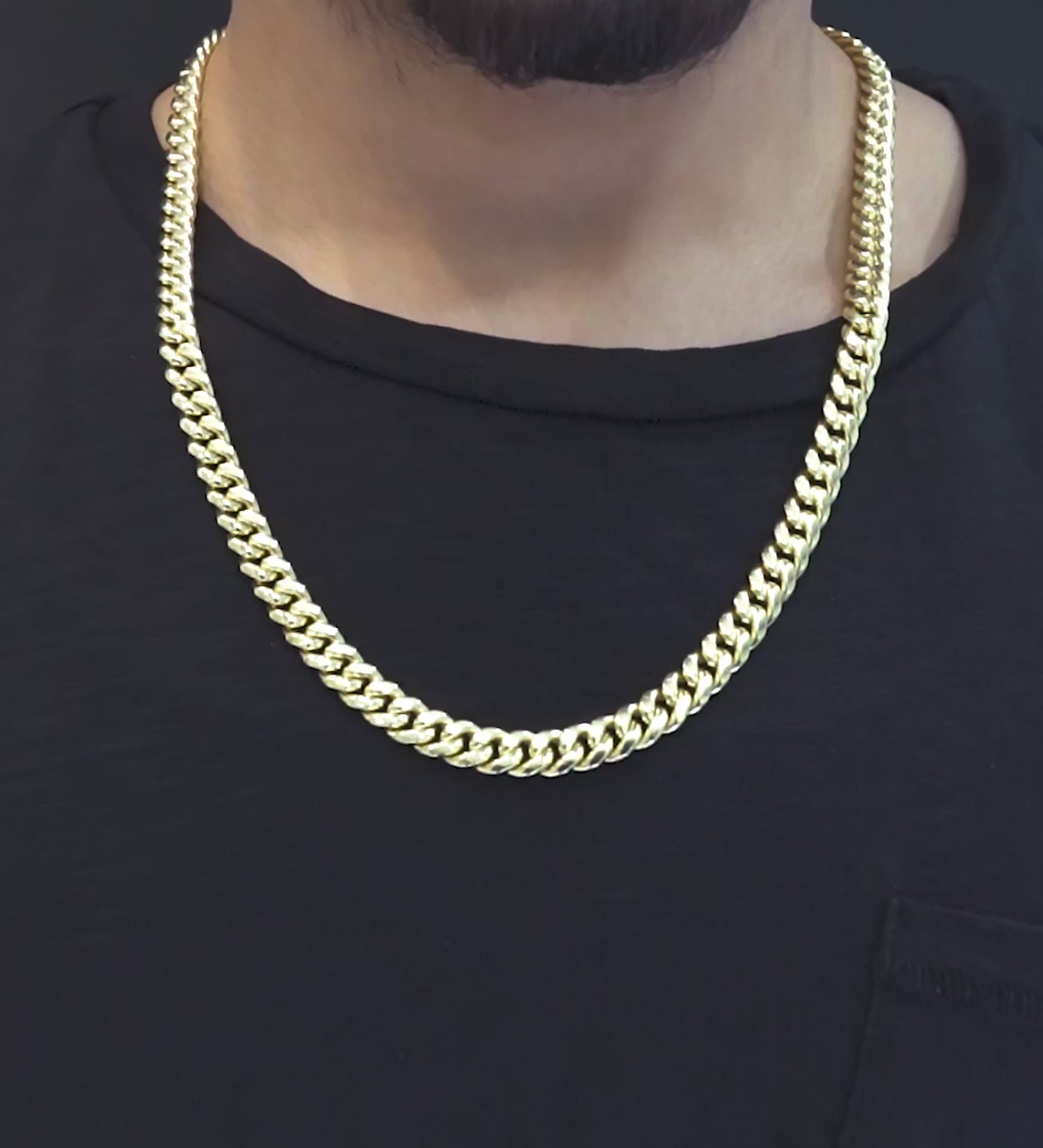10K Hollow Rose Gold Cuban Chain 8.5mm