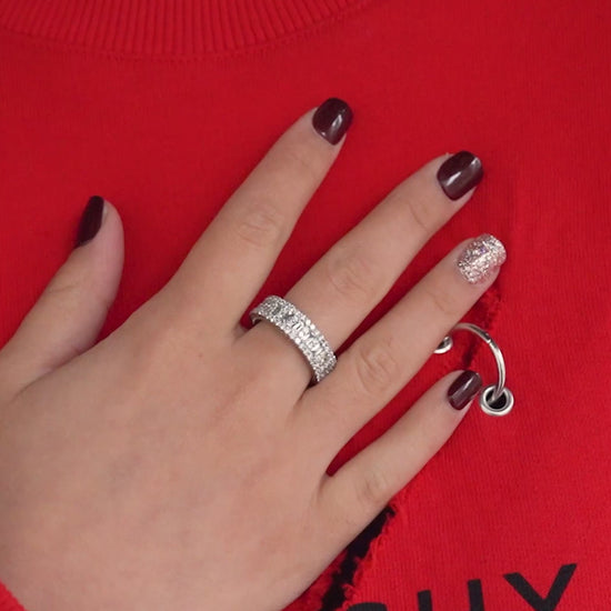 14k White Gold Diamond Band Ring 3.07 ctw