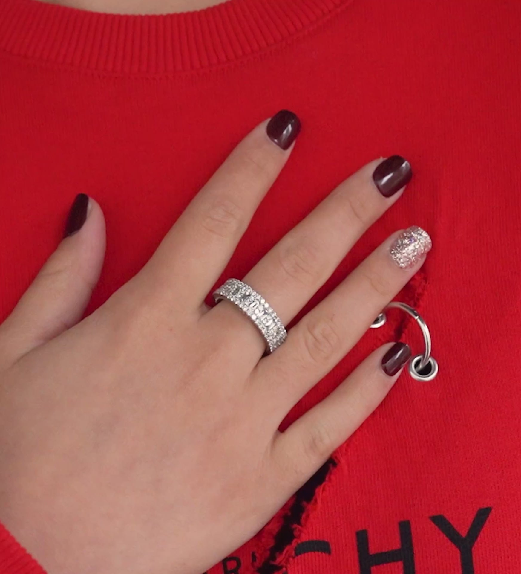 14k White Gold Diamond Band Ring 3.07 ctw