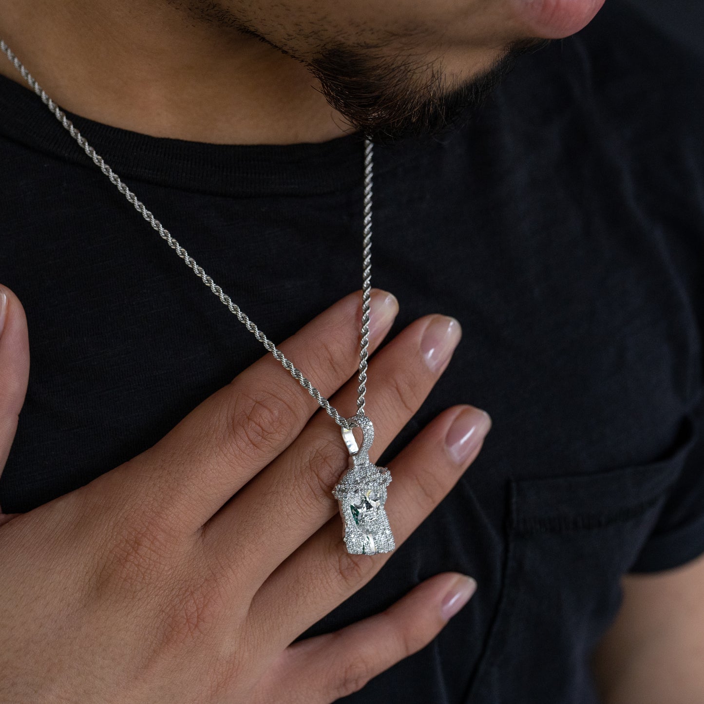 14K Solid Gold Jesus Diamond Pendant 1.21 ctw
