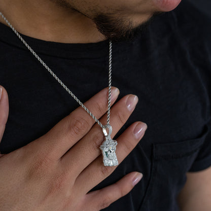 14K Solid Gold Jesus Diamond Pendant 1.21 ctw