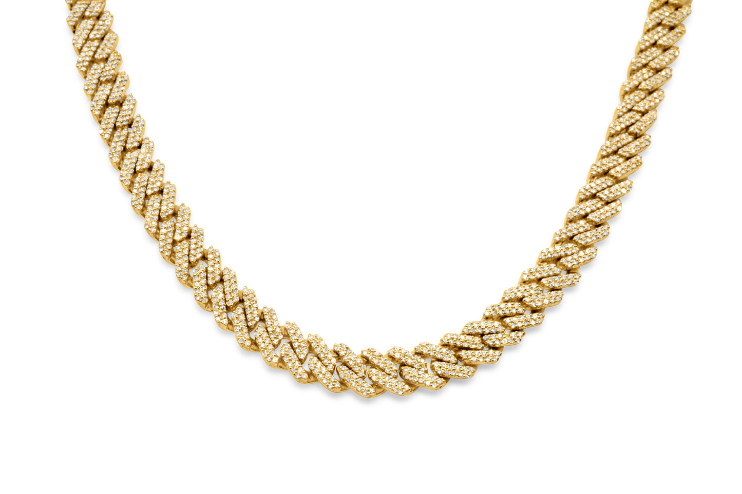 10K Yellow Gold Diamond Cuban Chain 7mm 5.87 ctw