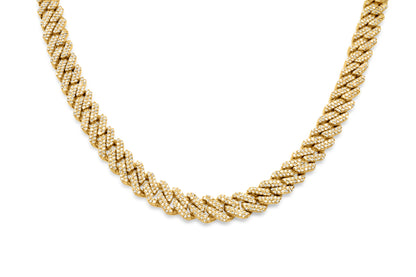 10K Yellow Gold Diamond Cuban Chain 7mm 5.87 ctw