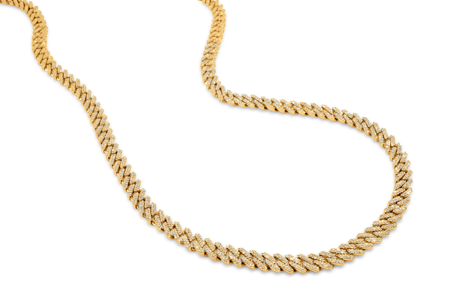 10K Gold Diamond Cuban Chain 7mm 5.87 ctw