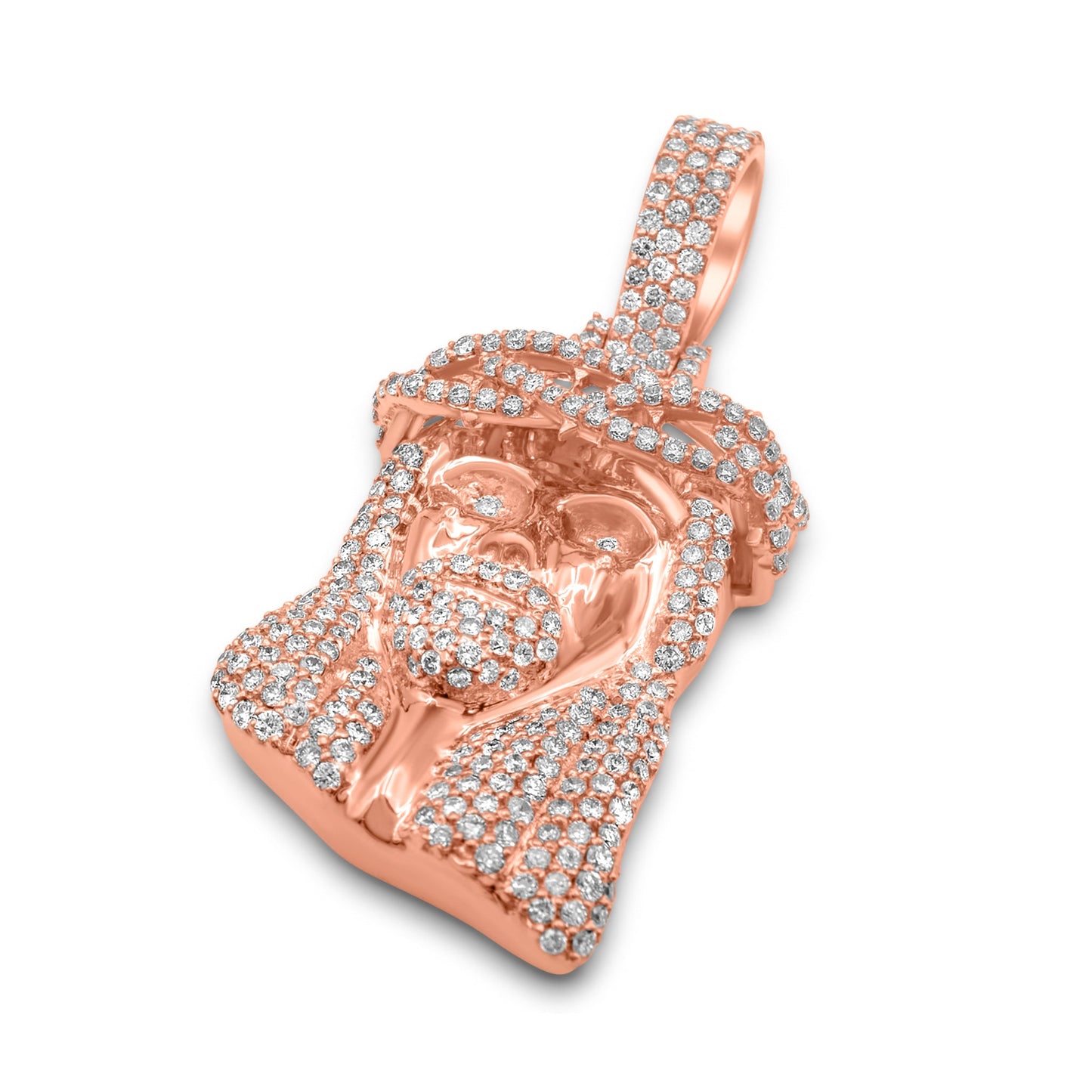 14K Solid Gold Jesus Diamond Pendant 1.21 ctw