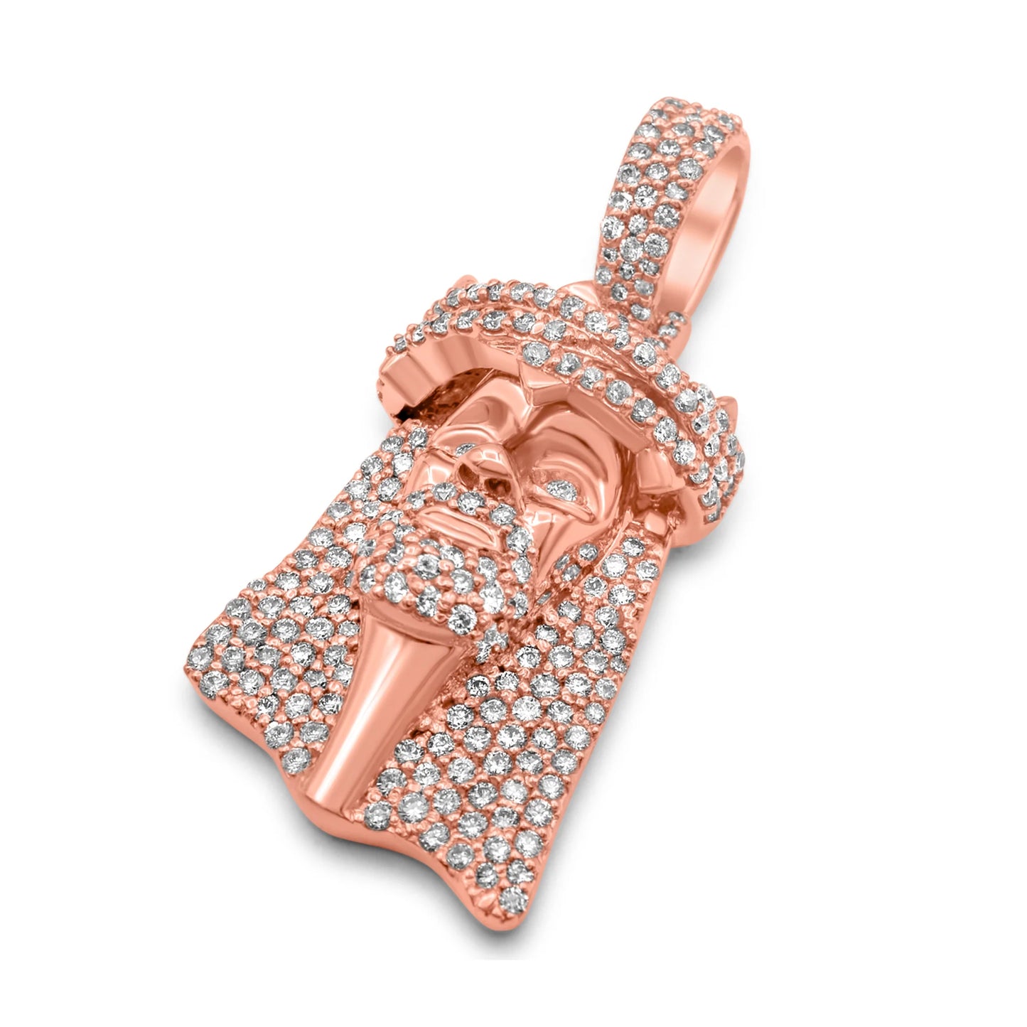 14K Solid Gold Jesus Diamond Pendant 0.60ctw