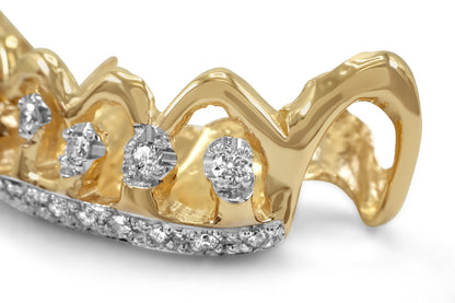 14K Yellow Gold Diamond Gum Outline (Bottom) Grillz