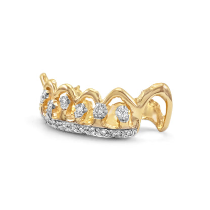 14K Yellow Gold Diamond Gum Outline (Bottom) Grillz