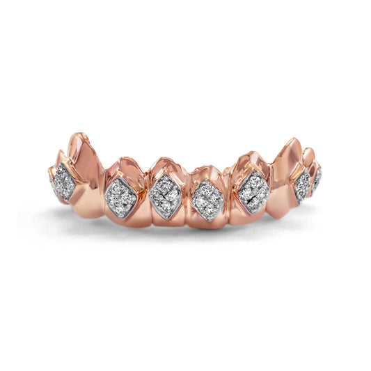 14K Rose Gold Diamond Cluster (Bottom) Grill
