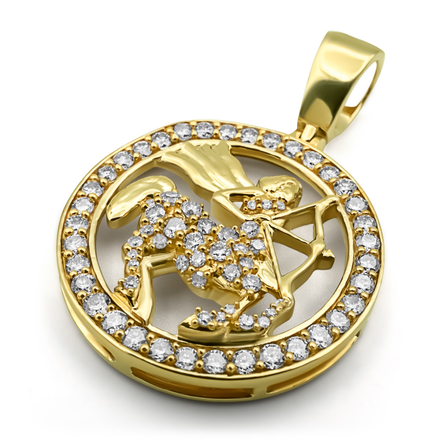 10K Yellow Gold Sagittarius Diamond Pendant 1.42ctw – NYC Luxury