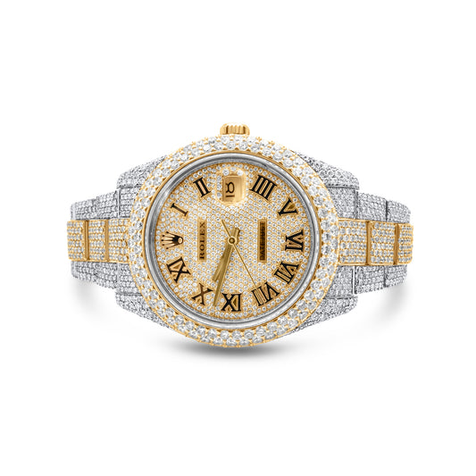 Two Tone Rolex Date-Just II 41mm Oyster Band Yellow Gold Roman Numeral Dial 32.4 ctw