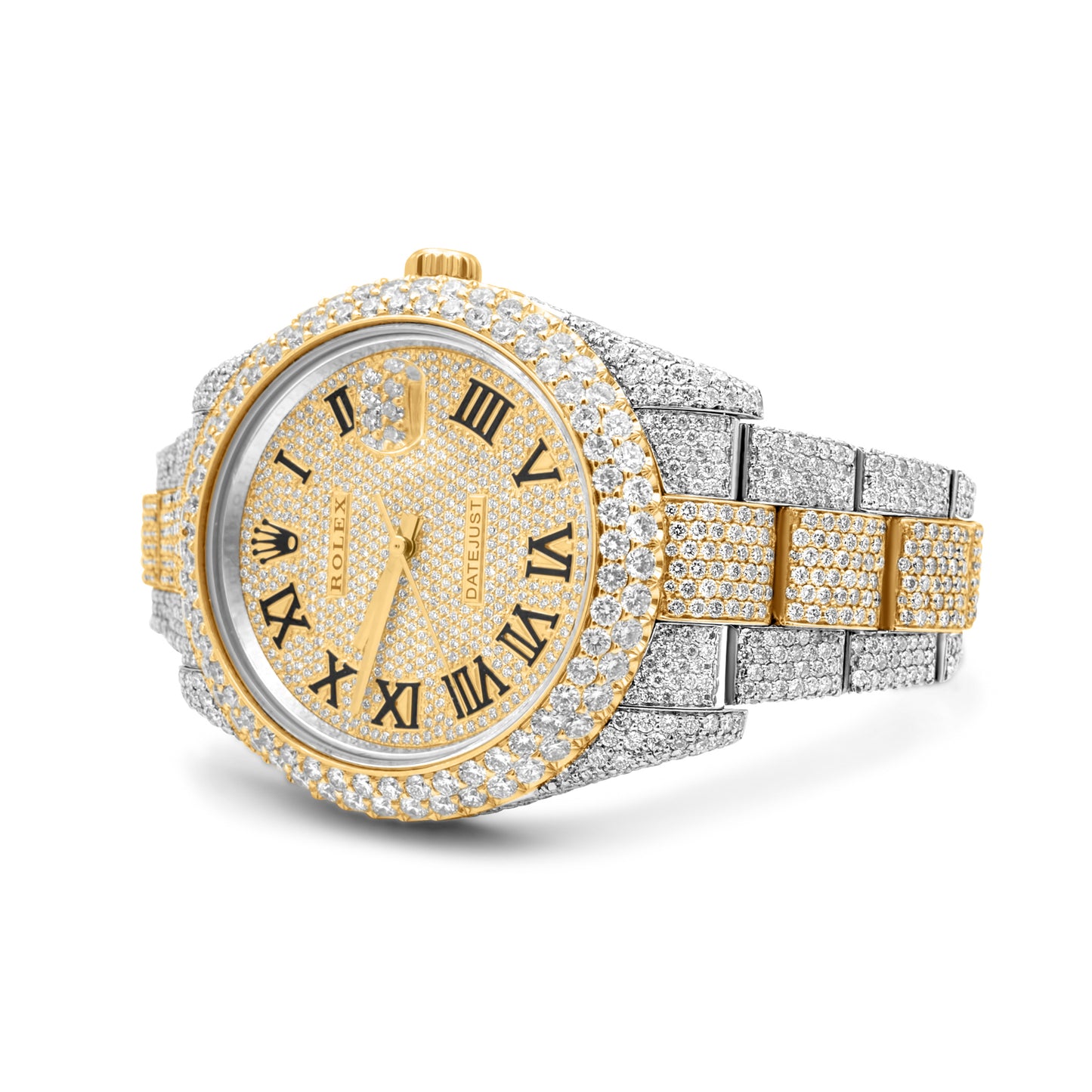 Two Tone Rolex Date-Just II 41mm Oyster Band Yellow Gold Roman Numeral Dial 32.40 ctw