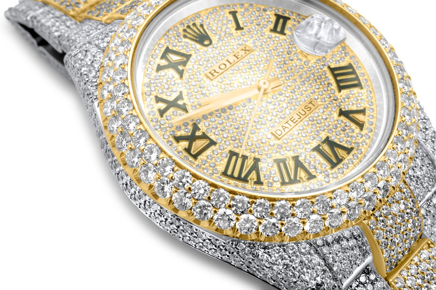 Two Tone Rolex Date-Just II 41mm Oyster Band Yellow Gold Roman Numeral Dial 32.40 ctw