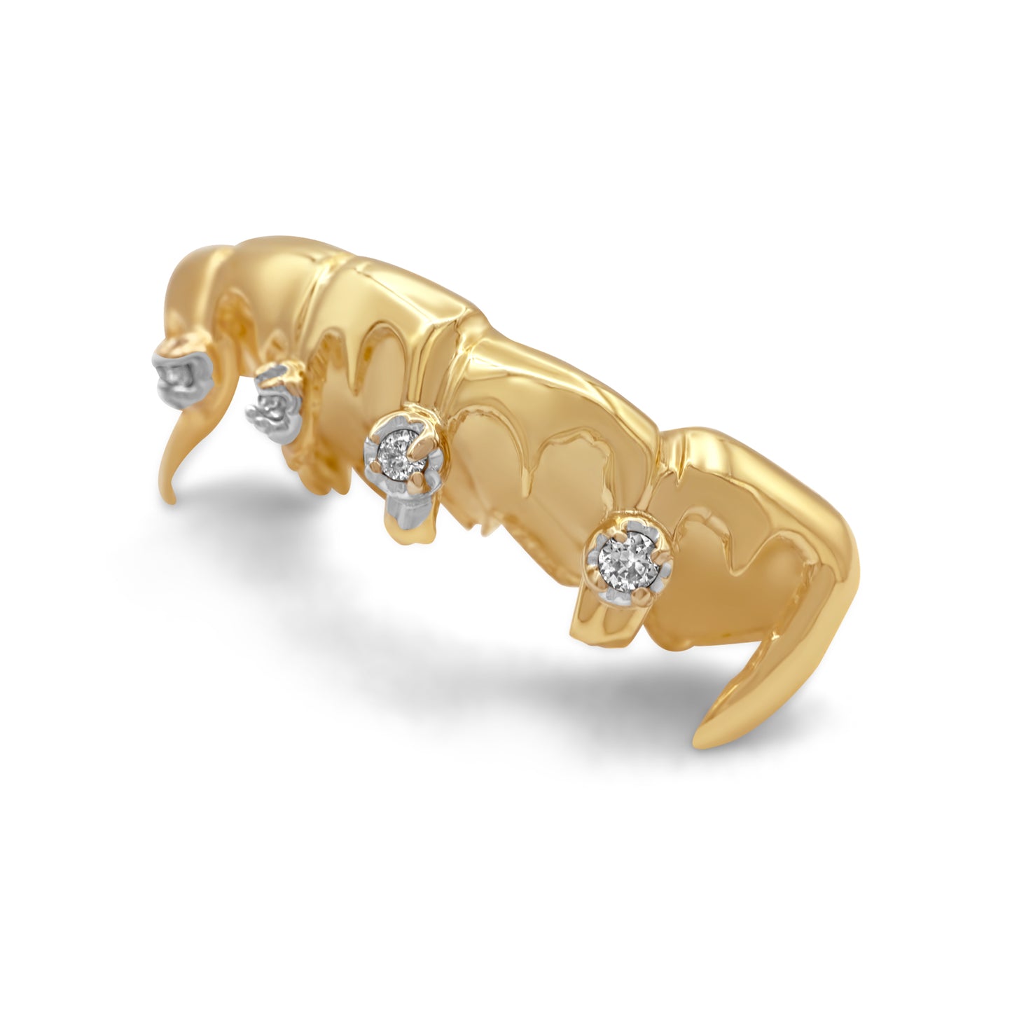14K Yellow Gold 5-Diamond (Bottom) Grillz