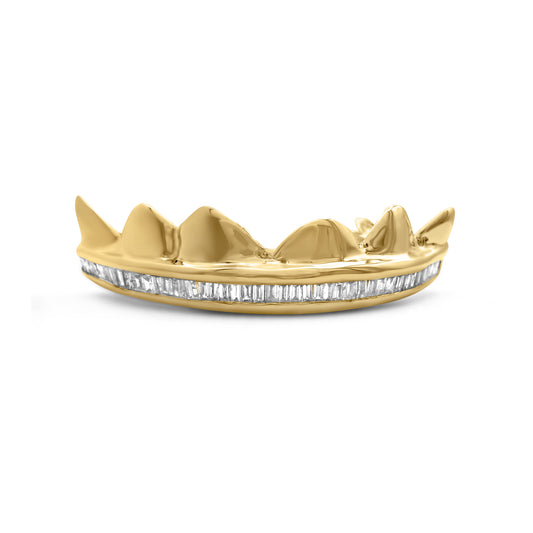 14K Yellow Gold Baguette Row (Top) Grill