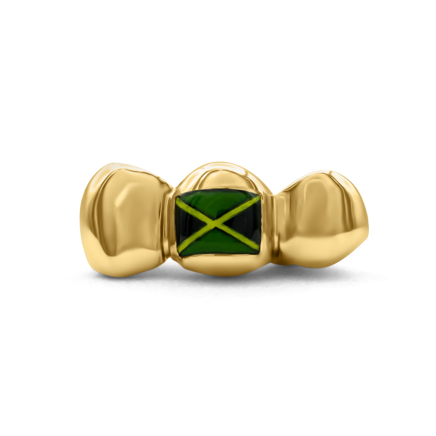 14K Yellow Gold Custom (Jamaica) Flag Grillz